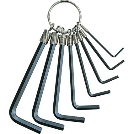 Hex Key, L-Handle, Hex, Metric, 1.5-6mm, 8-piece