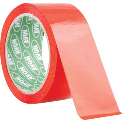 Packaging Tape, Polypropylene, Red, 48mm x 66m