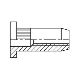 Rivet Nut, Metric - Steel - Large Head Knurled - Splined Body thumbnail-0