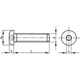 Hexagon Socket Button Head Screws, Metric, M6 thumbnail-2