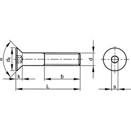 Socket Head Countersunk Screw, Metric - A2 Stainless - Grade 70 - DIN 7991 thumbnail-1