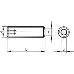 Socket Set Screw, UNF - Steel - Grade 14.9 - Knurled Cup Point  - DIN 916 thumbnail-2