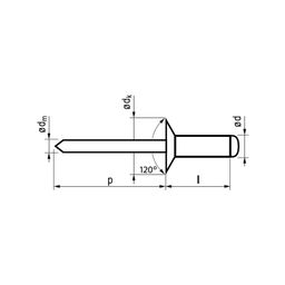 Rivets, Metric - Aluminium BZP (Bright Zinc Plated) - OMNI Countersunk Blind Rivet thumbnail-1