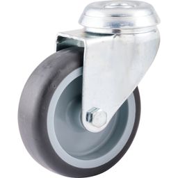 Light Duty Pressed Steel Castors, Rubber Tyre with Nylon Centre, Plain Bearing thumbnail-0