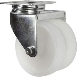 Light Duty Twin Wheel Pressed Steel Castors - Polypropylene - Plain Bearing thumbnail-1