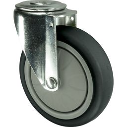 Light to Medium Duty Pressed Steel Castors - Thermoplastic Tyred Wheel with Nylon Centre - Ball Journal Bearing thumbnail-3