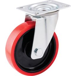 Medium Duty Pressed Steel Castors, Polyurethane Tyre Wheel, Nylon Centre thumbnail-1