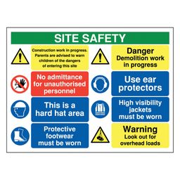 Site Safety Multi-Message Rigid PVC Signs thumbnail-1